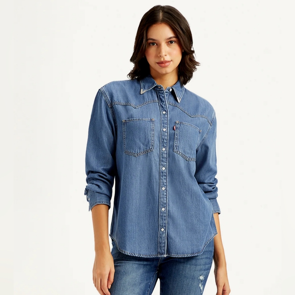 Levi's Solid Relaxed Fit Shirt Denim